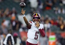 Buccaneers at the Seahawks plus Washington travels to LA to face the Chargers as Week 5 in the NFL looks West